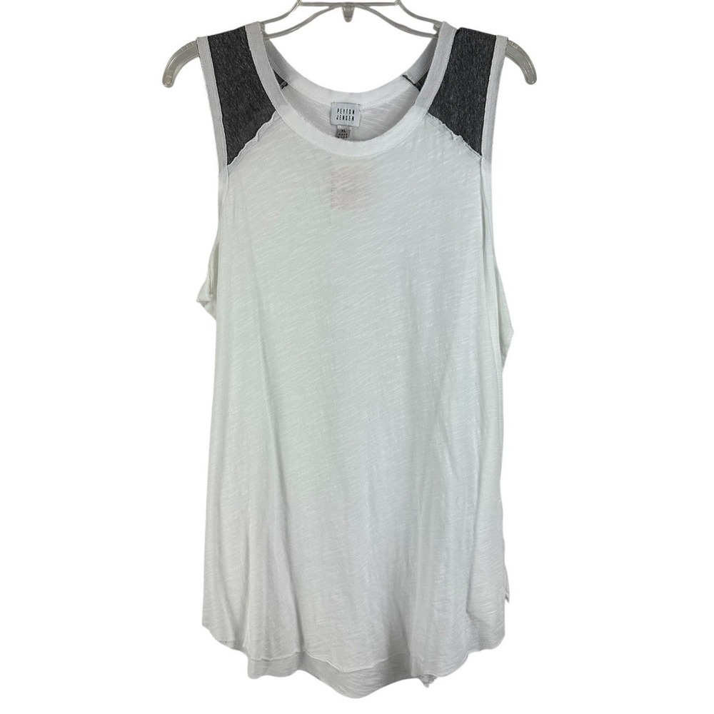 Peyton Jensen Tank Sz XL Evereve Raw Hem Cover Up Rock Light Weight NWT Org $48